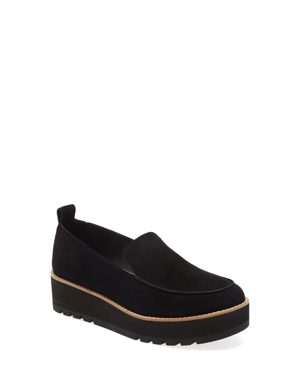 Eileen Fisher Ells Platform Loafer In Black Suede At Nordstrom Rack Lyst