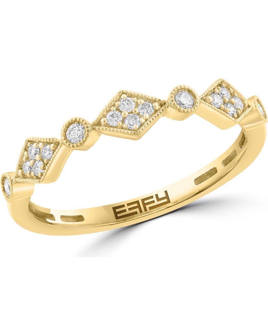 Effy Diamond Stacking Ring in Metallic | Lyst