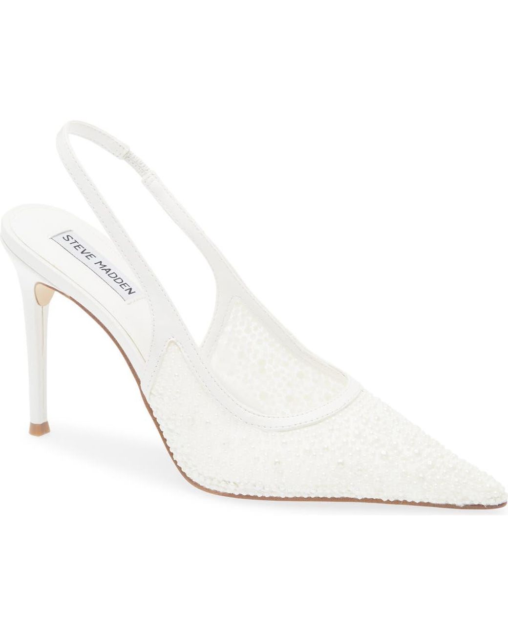Steve Madden White Reyes Pointed Toe Slingback Pump