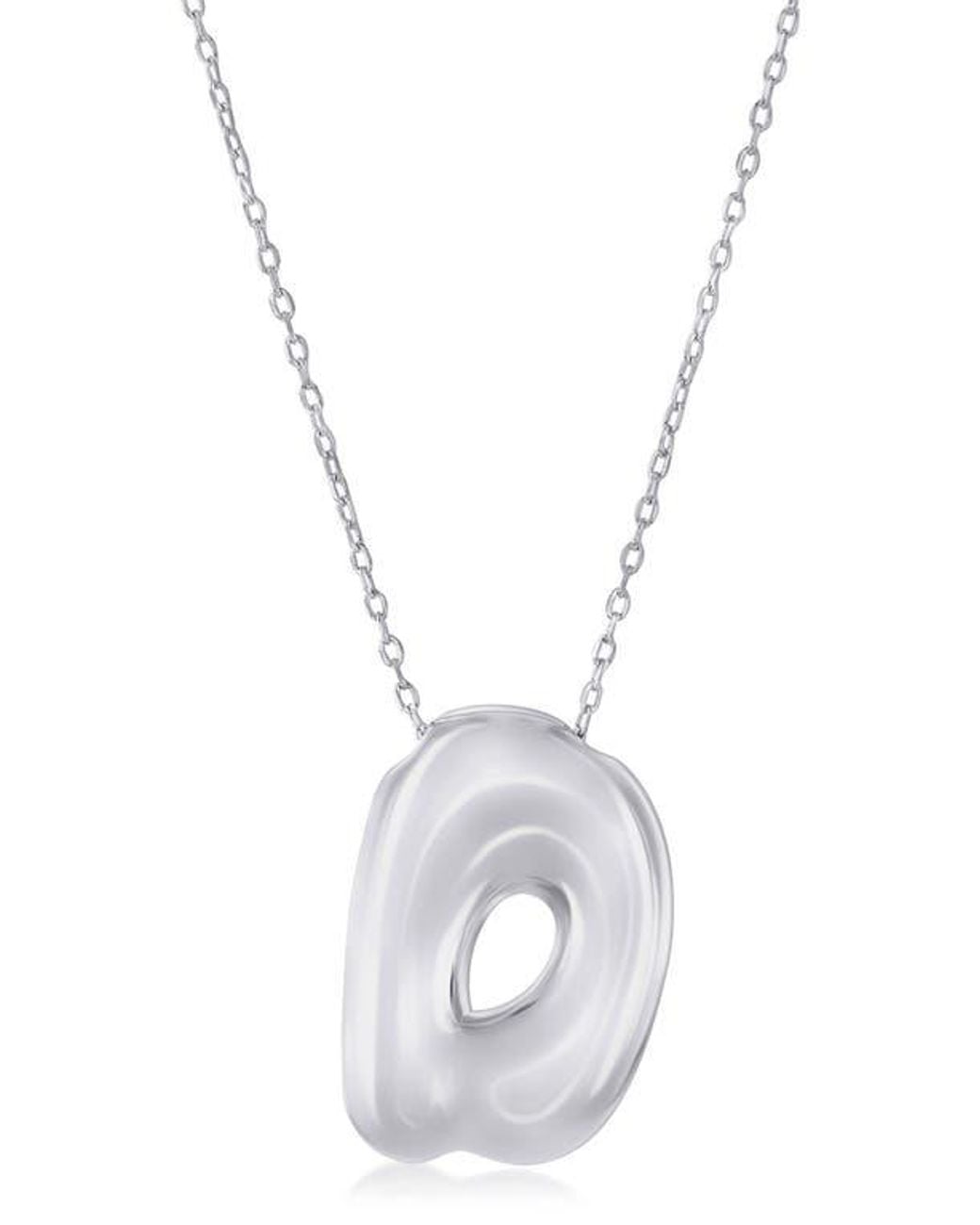 Simona Blue Bubble Initial Pendant Necklace
