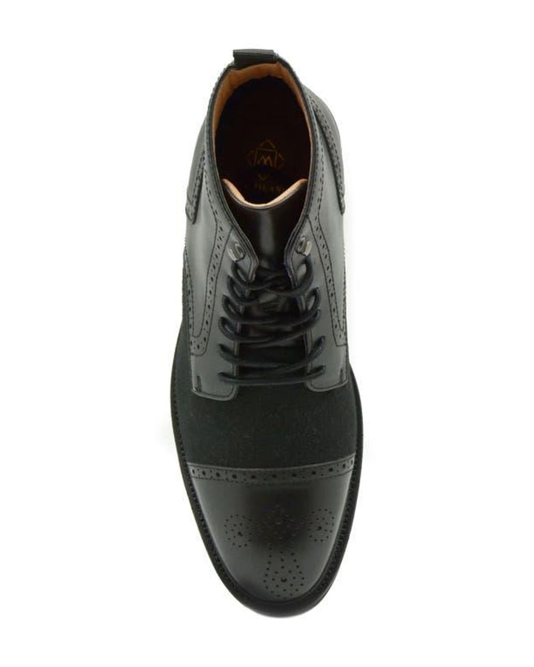 La Milano Black Questo Brogue Combat Boot for men
