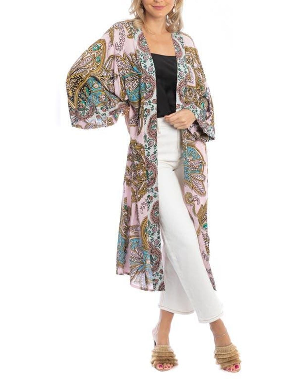 Saachi Pink Medallion Print Duster