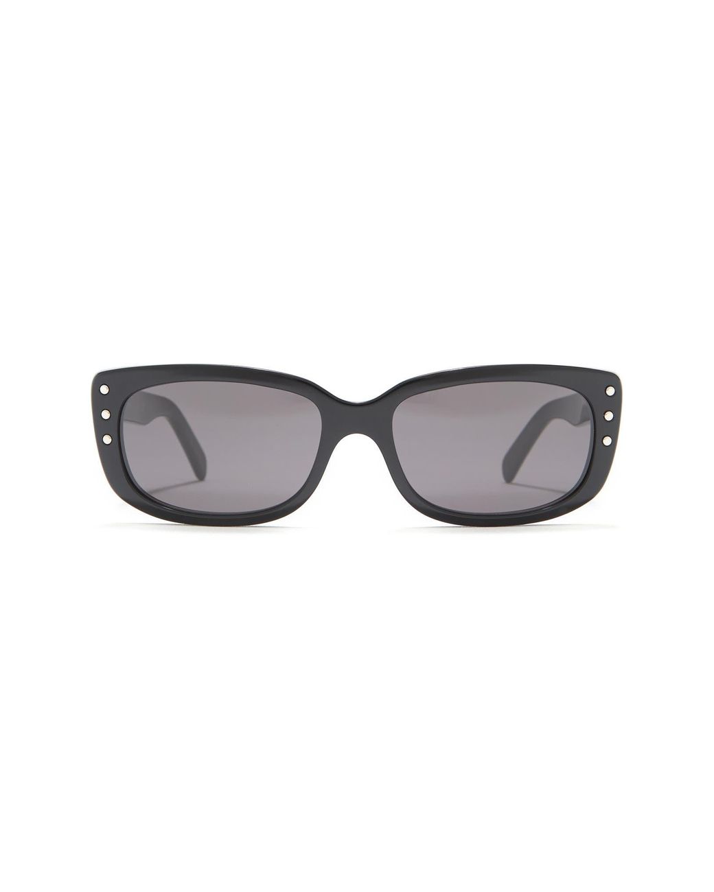 Celine 60mm Rectangular Sunglasses In Shiny Black /smoke At Nordstrom