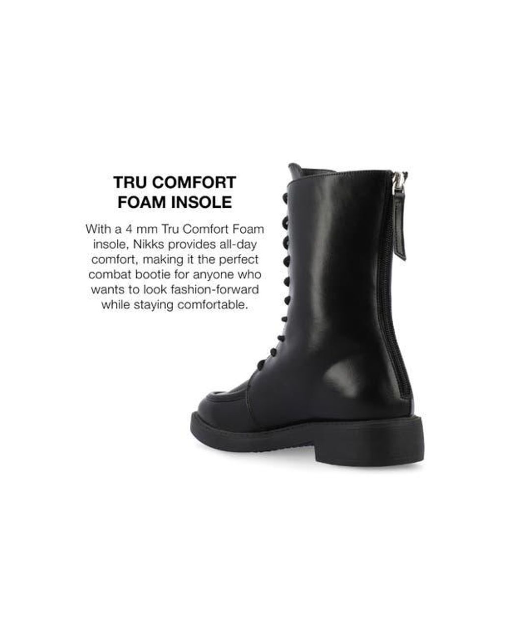 Journee Collection Black Nikks Combat Boot