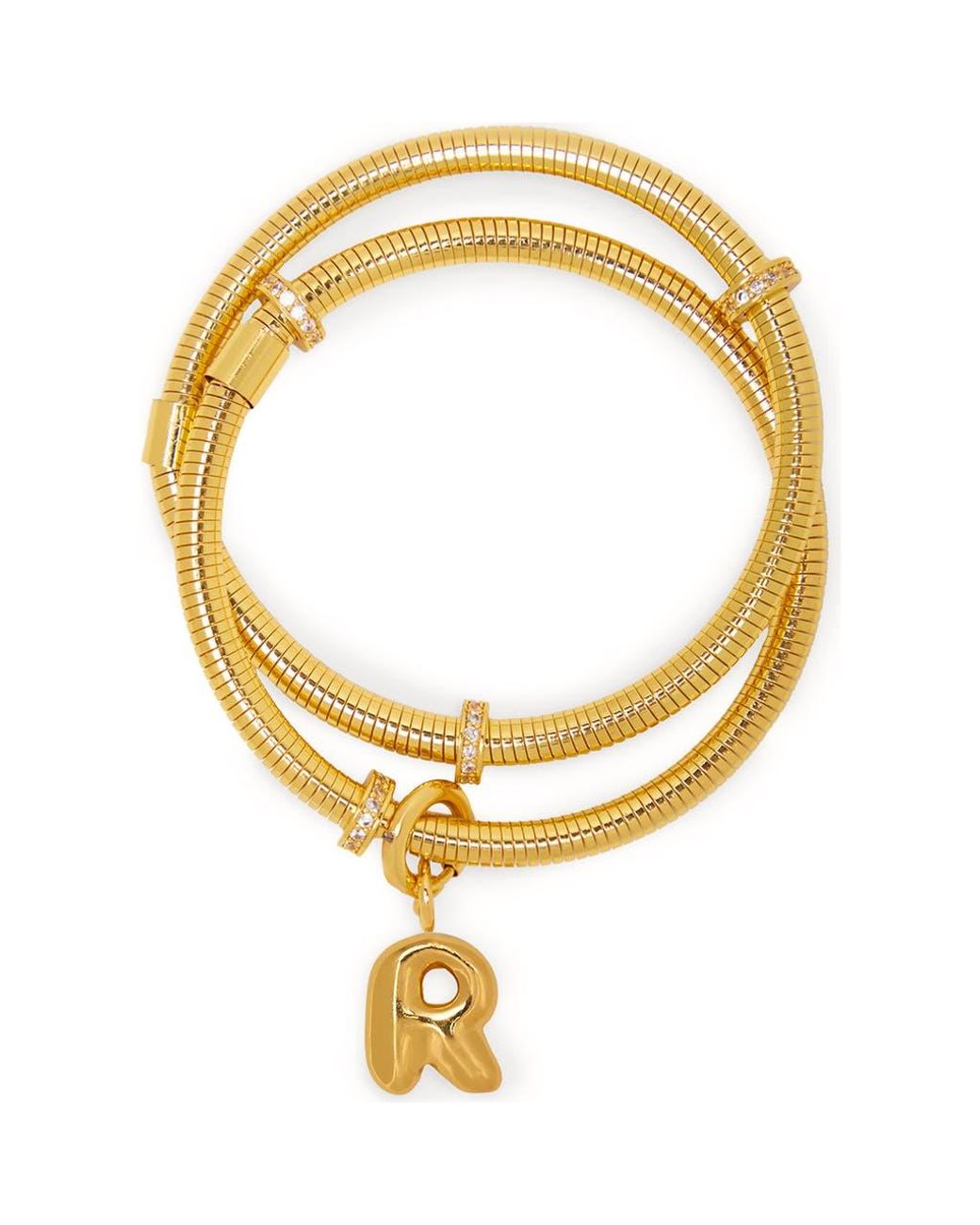 Saachi Metallic Bubble Charm Initial Bracelet