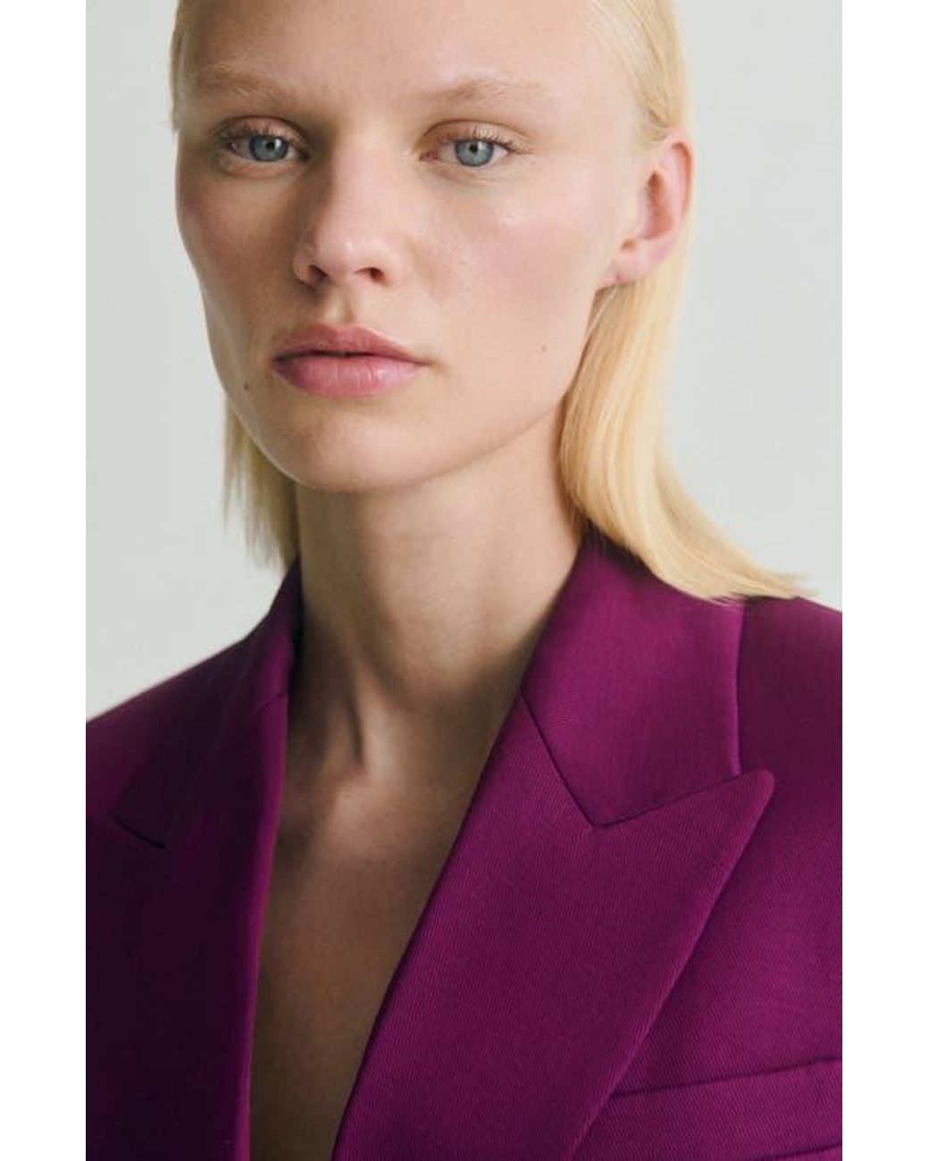 Mango Purple Double Breasted Jacket