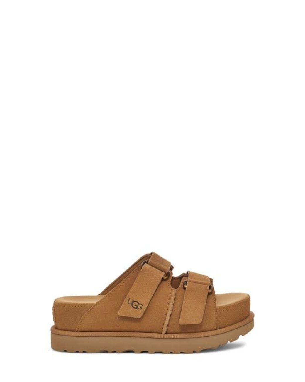 Ugg Brown Goldenstar Platform Slide Sandal