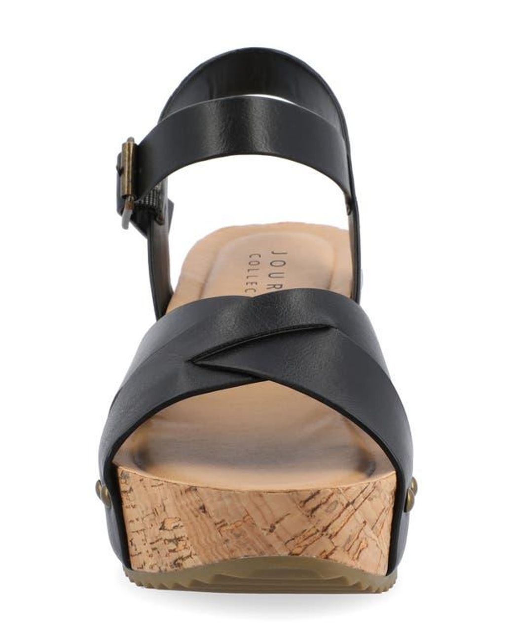 Journee Collection Black Platform Sandal