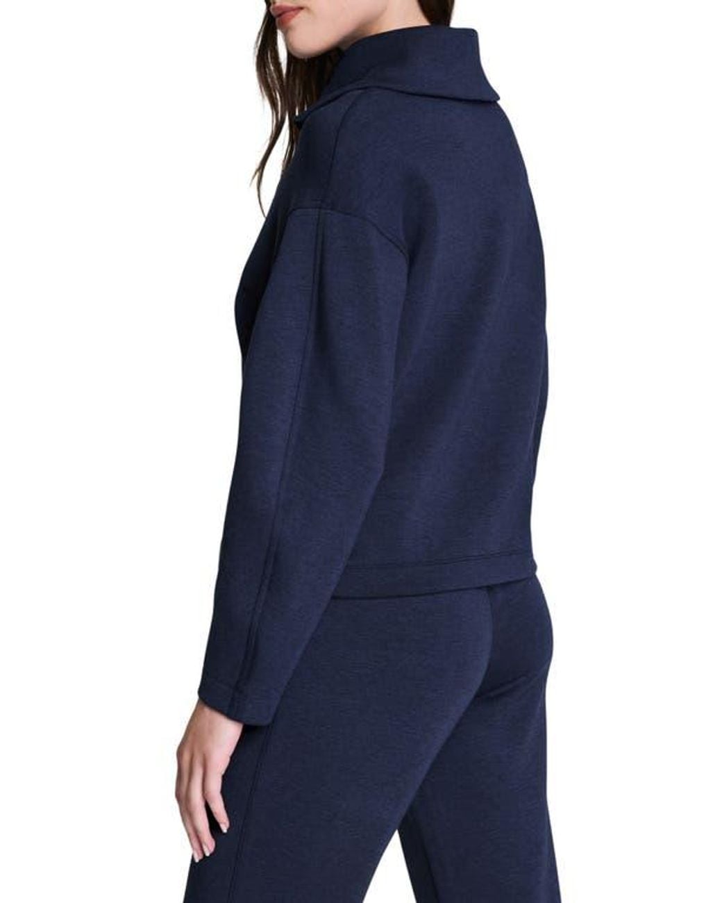 Spanx Blue Airessentials Brushed Collar Sweatshirt