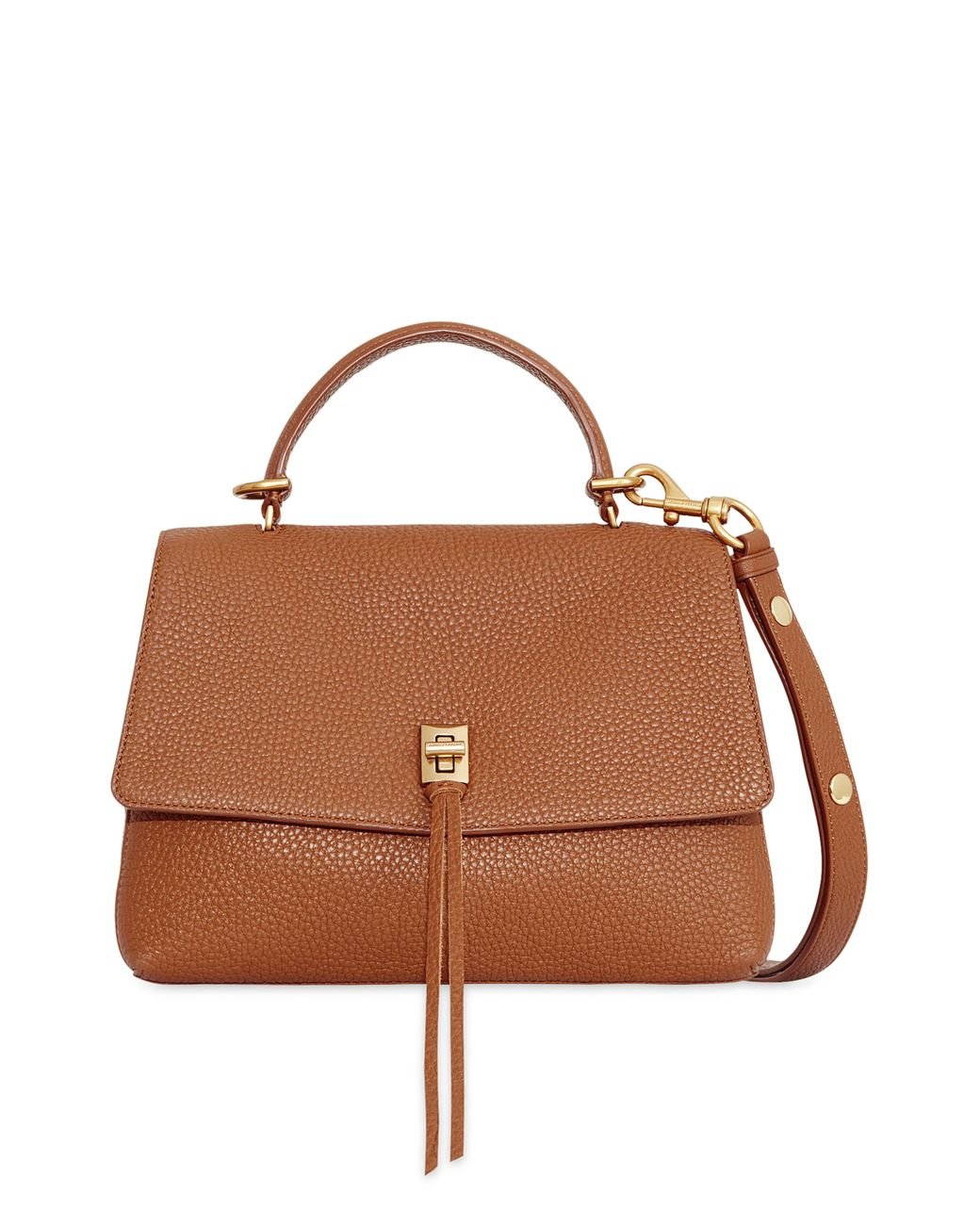 Rebecca Minkoff Darren Leather Top Handle Messenger Bag in Brown Lyst