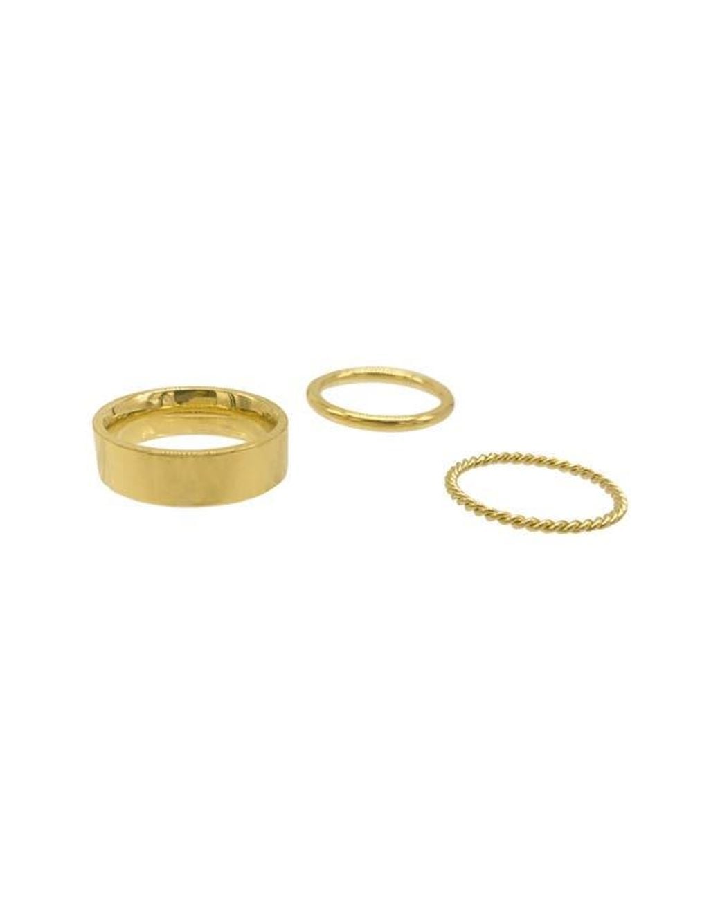 Adornia Metallic Water Resistant Mixed Band Stackable Ring Set