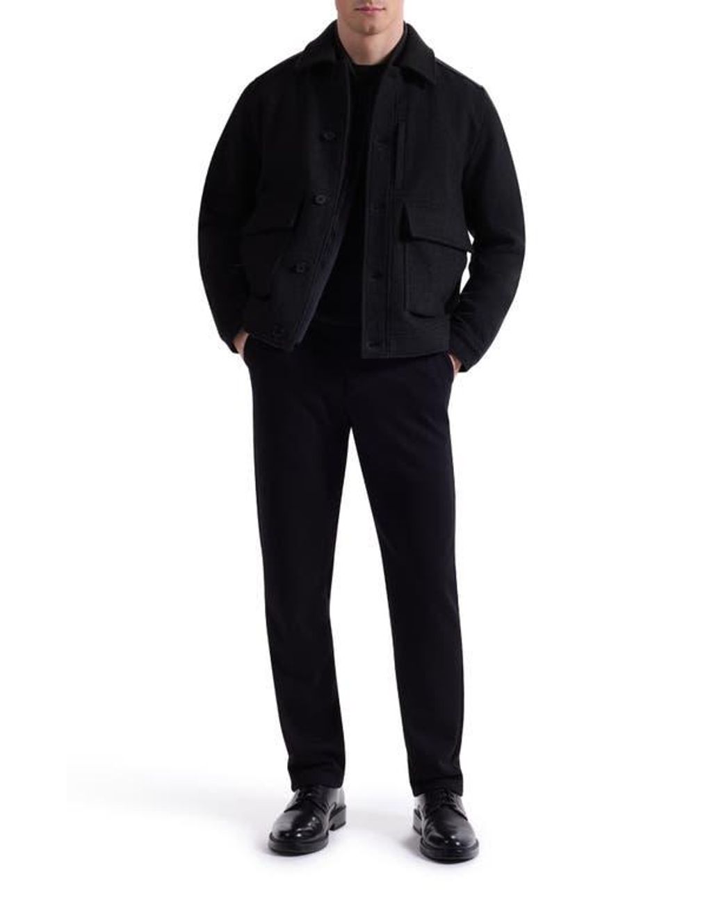 Bugatchi Black Tweed Jacket With Removable Quilted Vest for men