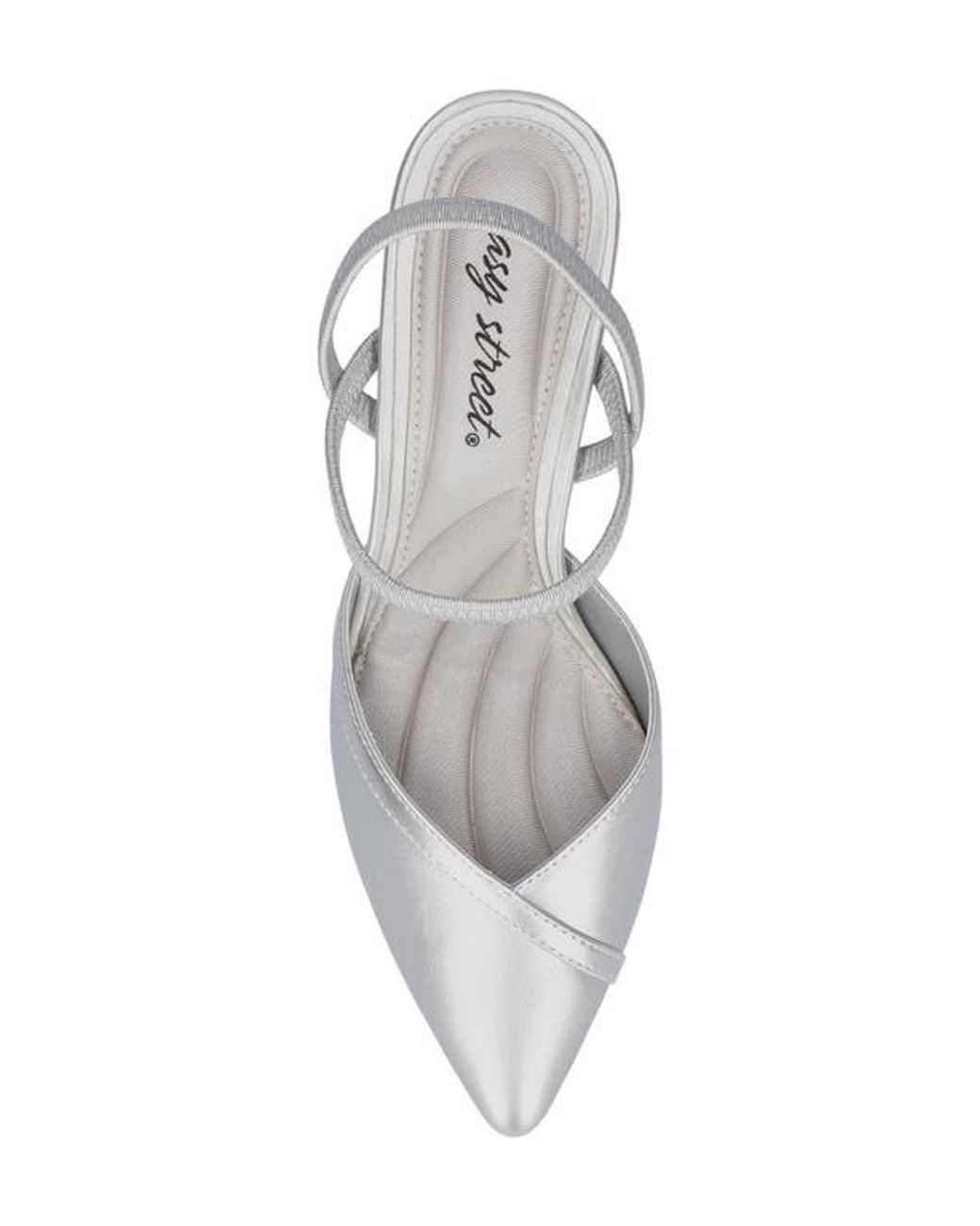 Easy Street White Slingback Kitten Heel Pumps