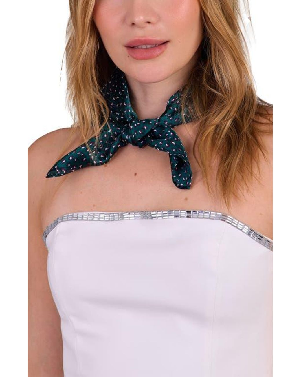 Saachi Blue Speckled Silk Scarf