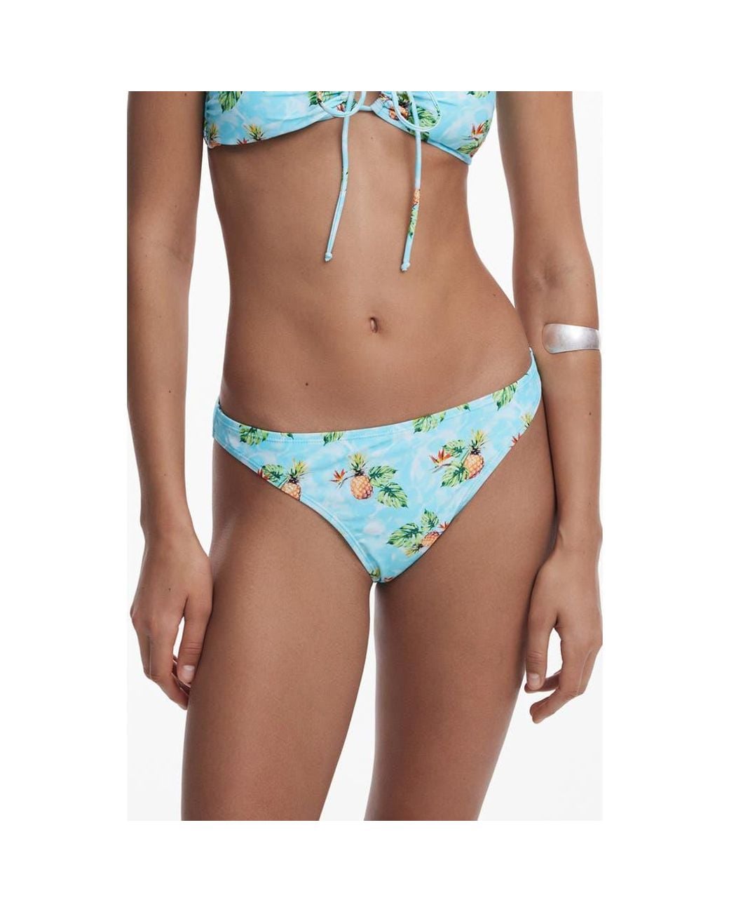 Desigual Blue Pineapple Bikini Bottoms