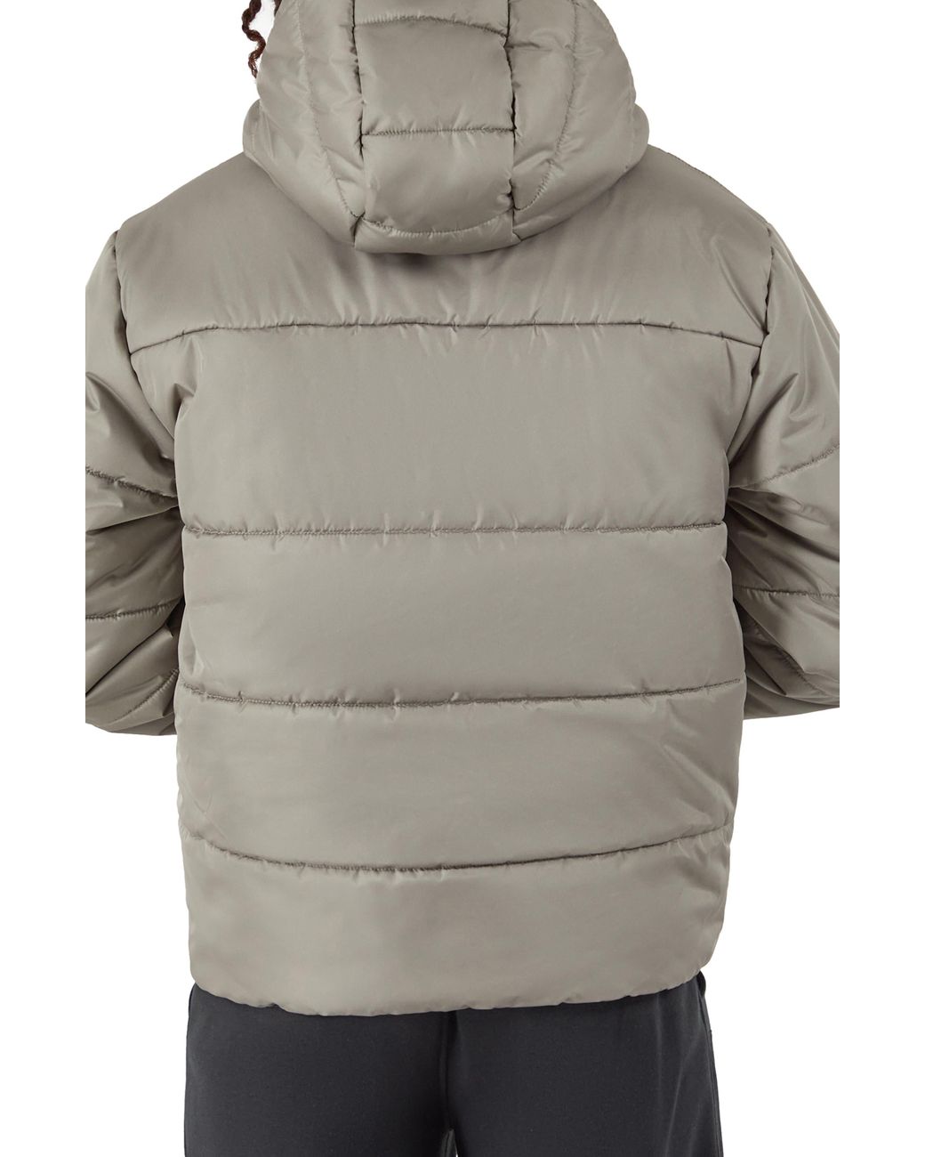 Recycled fill hooded puffer jacket sale