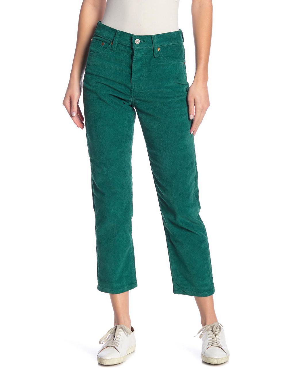 Levi's Wedgie Corduroy Straight Leg Jeans in Green | Lyst