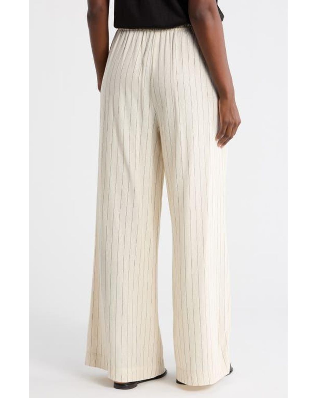 Max Studio Natural Stripe Drawstring Pants