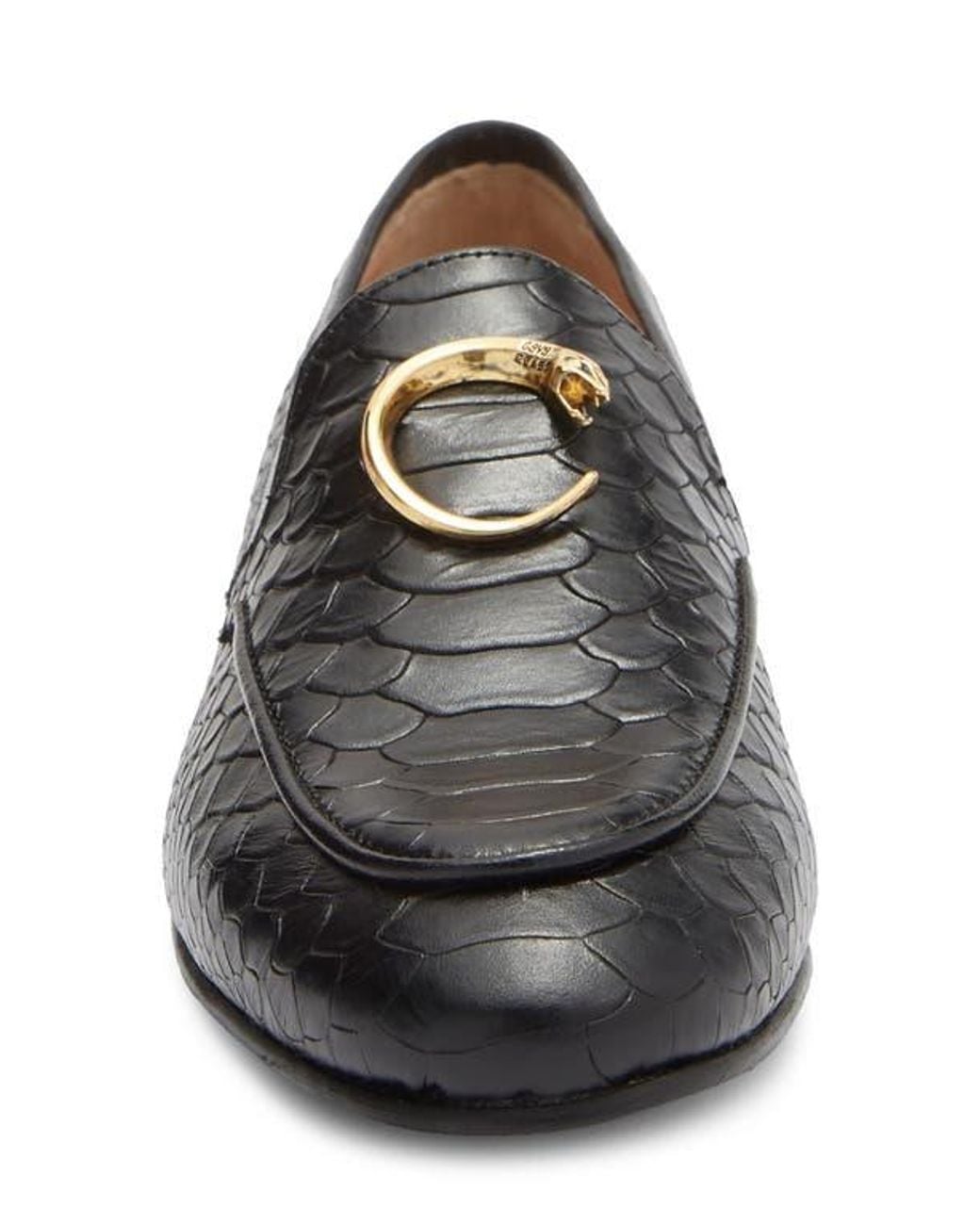 Roberto Cavalli Gray Snake Ornament Loafer