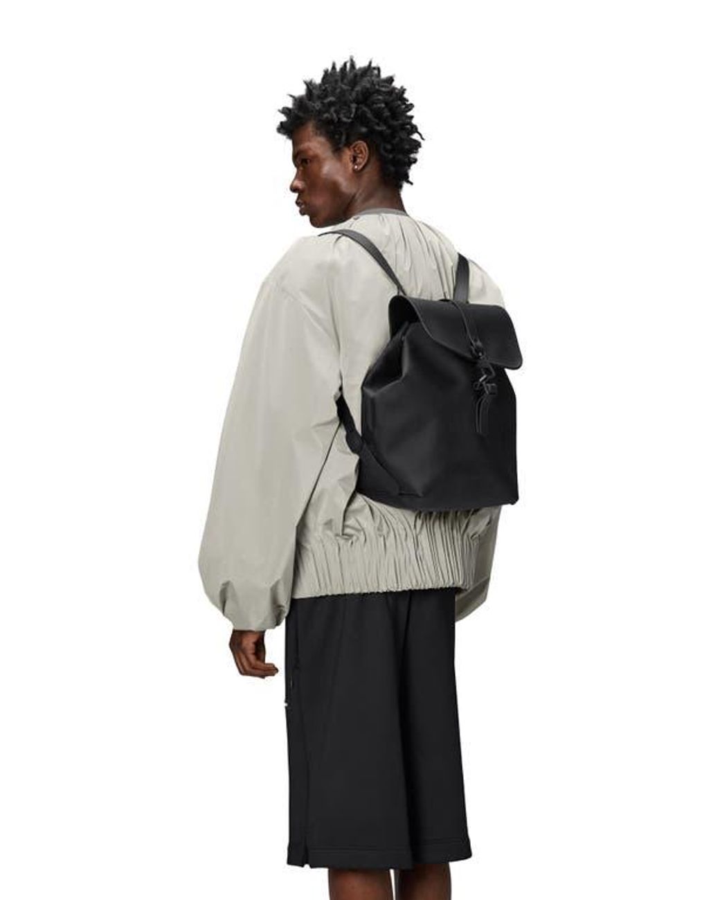 Rains Black Waterproof Bucket Backpack