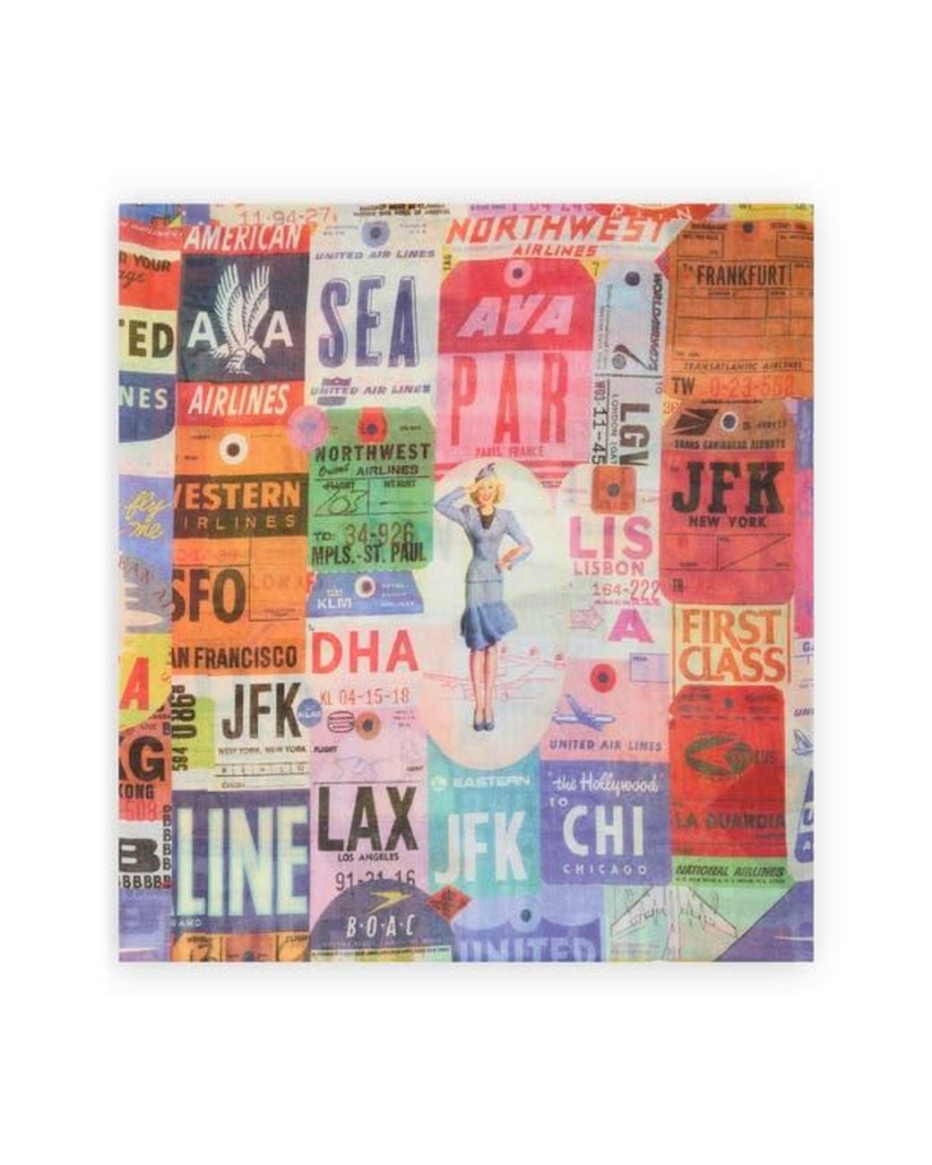 Saachi White Spring Print Scarf