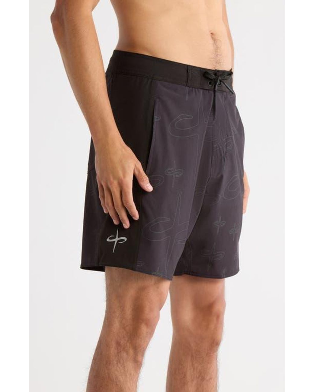 Saint Studio Black Peninsula Board Shorts for men