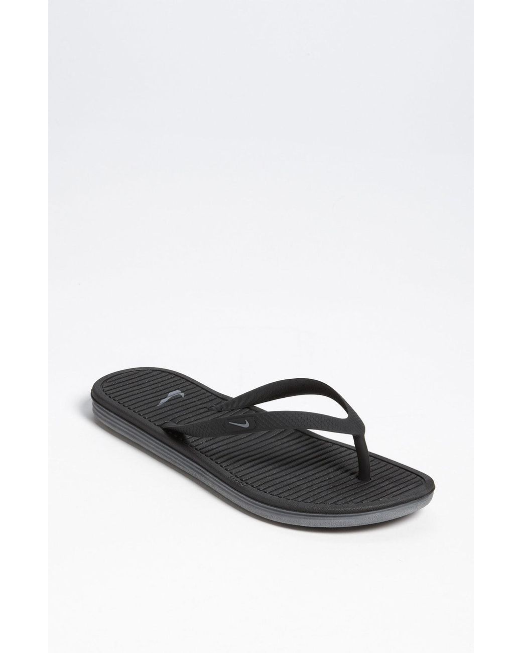 Nike Solarsoft Thong Sandal in Black | Lyst