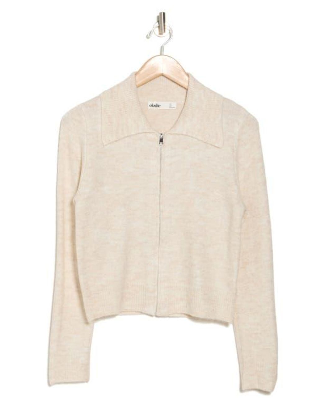 Elodie Bruno Soft Acrylic Half Zip Pullover in Natural Lyst