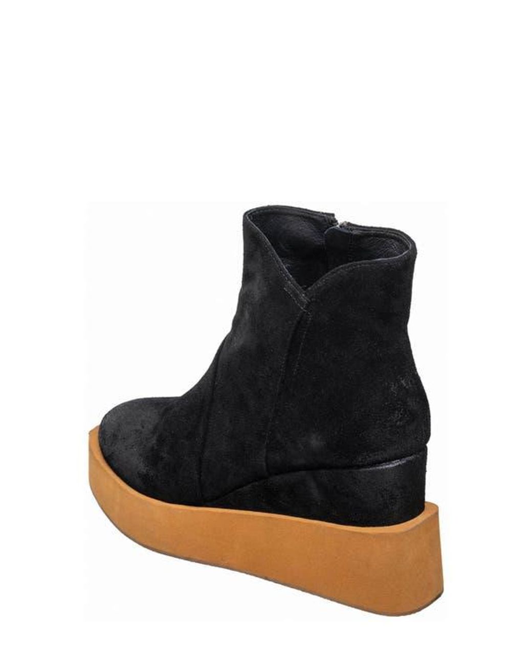Antelope Black Suede Platform Wedge Boot