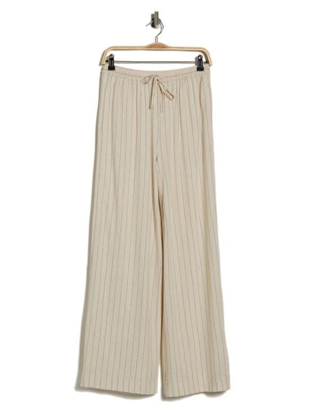 Max Studio Natural Stripe Drawstring Pants
