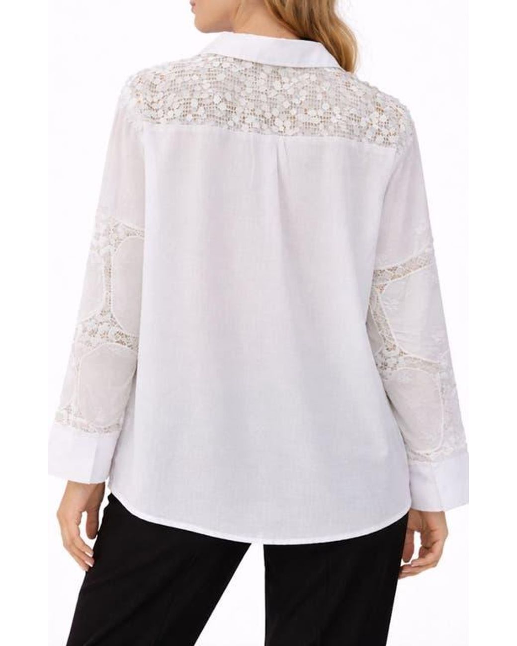 Saachi White Lace Trim Shacket