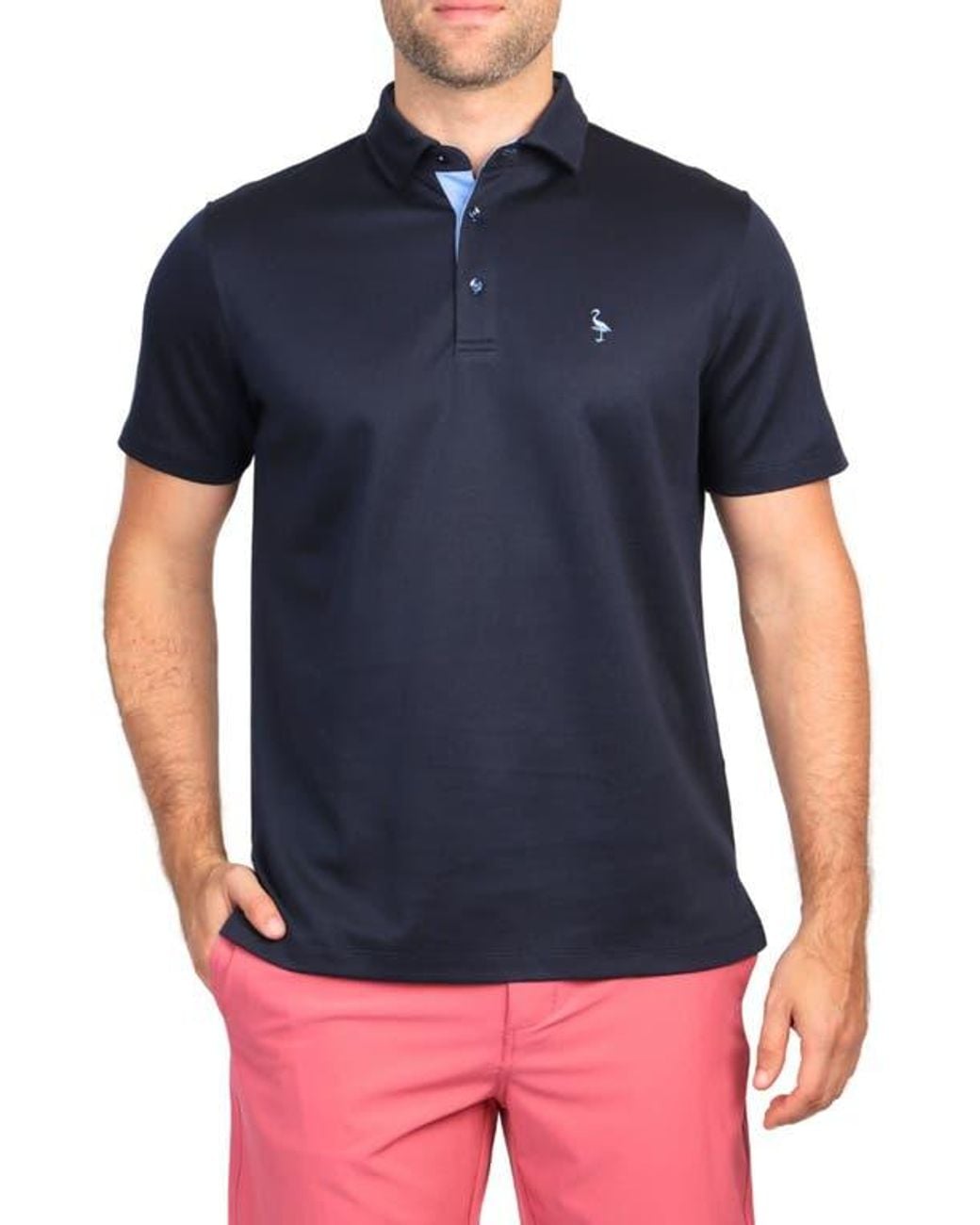 Tailorbyrd Blue Solid Modal Blend Polo for men