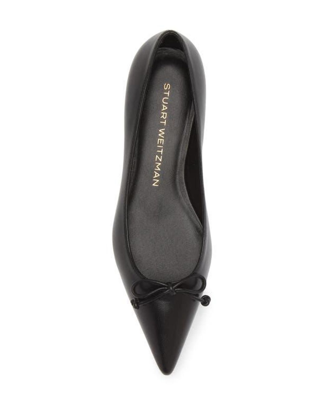 フラットシューズ Stuart Weitzman Black Pointed Toe Flats Stuart Weitzman Landon Pointed Toe Ballet Flat in Black | Lyst