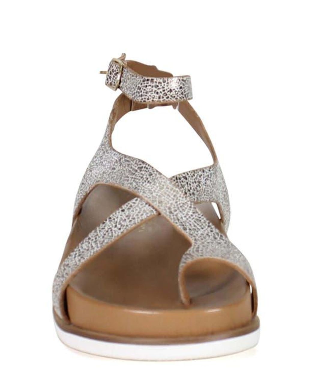 Diba True Brown Carn Ival Ankle Strap Toe Loop Sandal