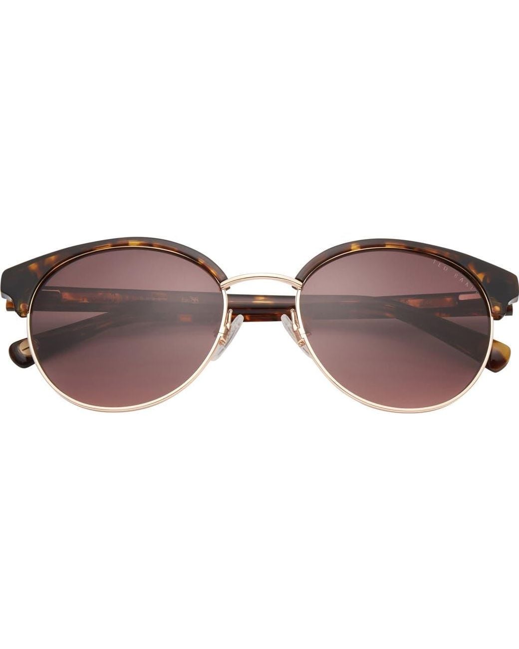 Ted Baker Brown 54Mm Round Sunglasses