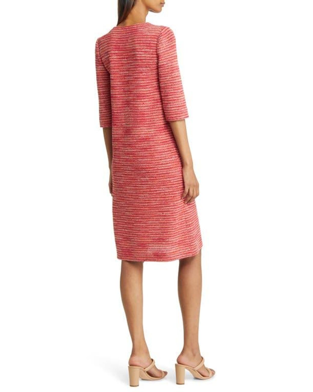 Misook Red Tweed Shift Dress