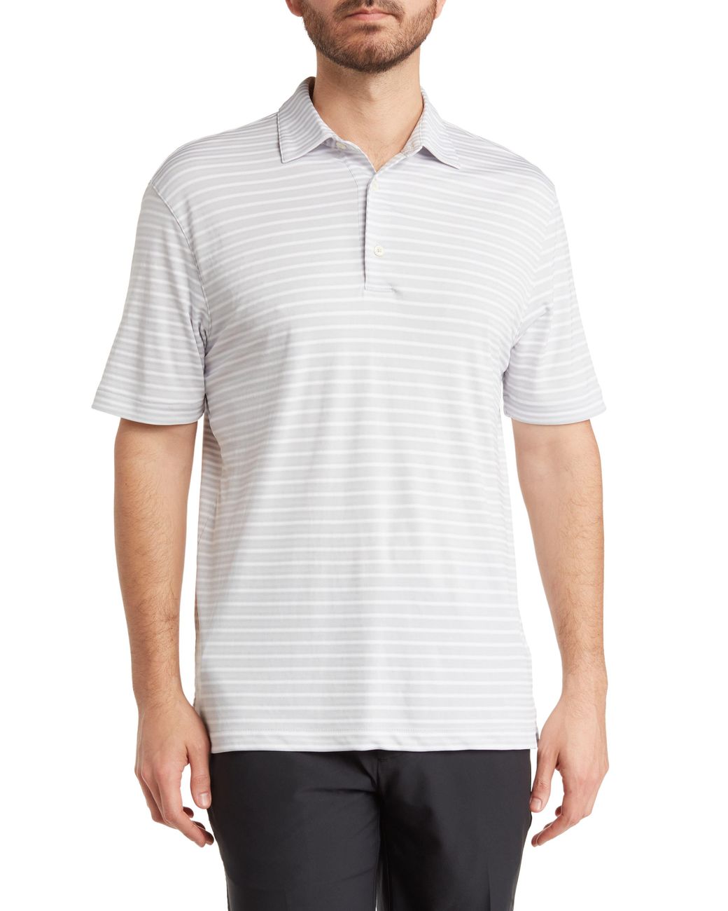 Greg Norman Microlux Stripe Golf Polo in White for Men Lyst