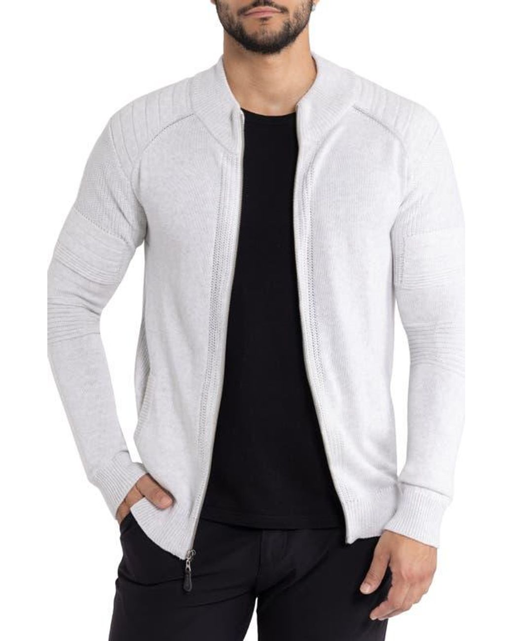 Xray Jeans White Full-Zip Sweater Jacket for men