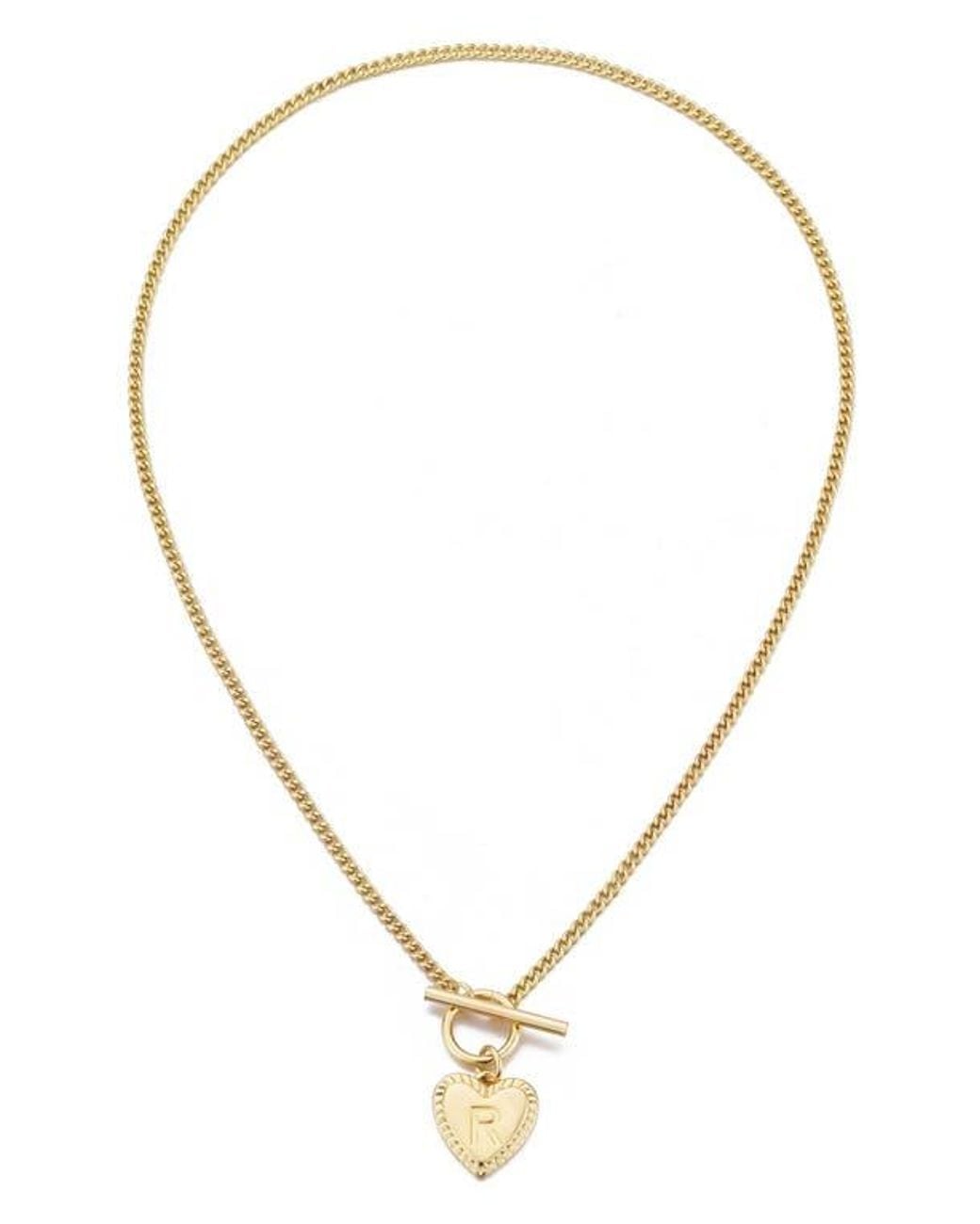 Adornia Metallic Initial Heart Toggle Necklace