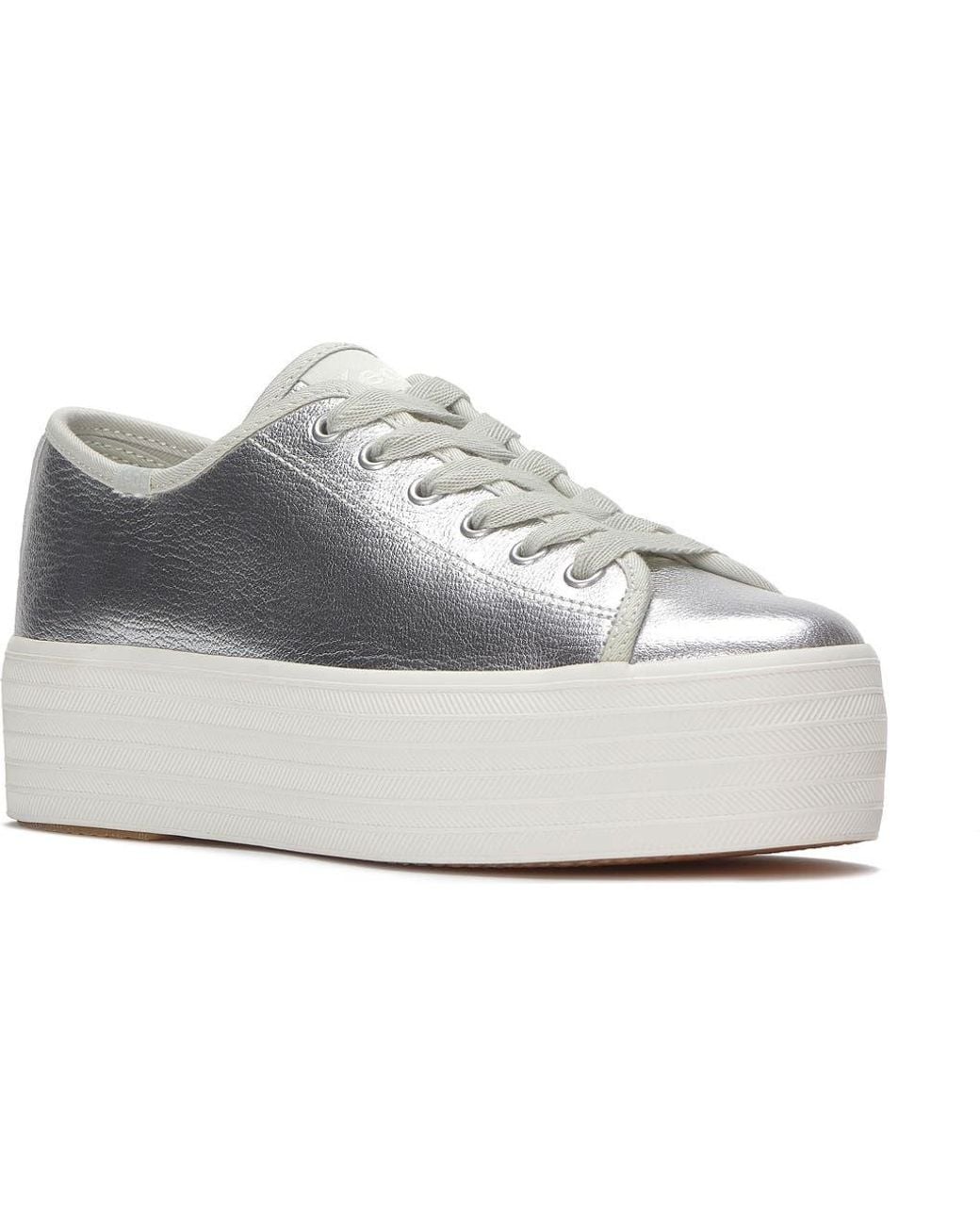 Keds Gray Trip Up Leather Platform Sneaker