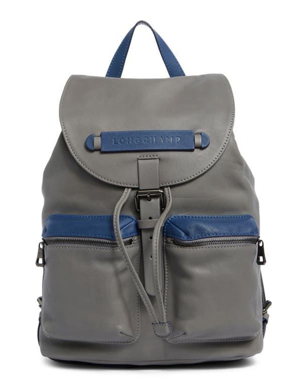 Longchamp Gray Lc3D Medium Leather Backpack