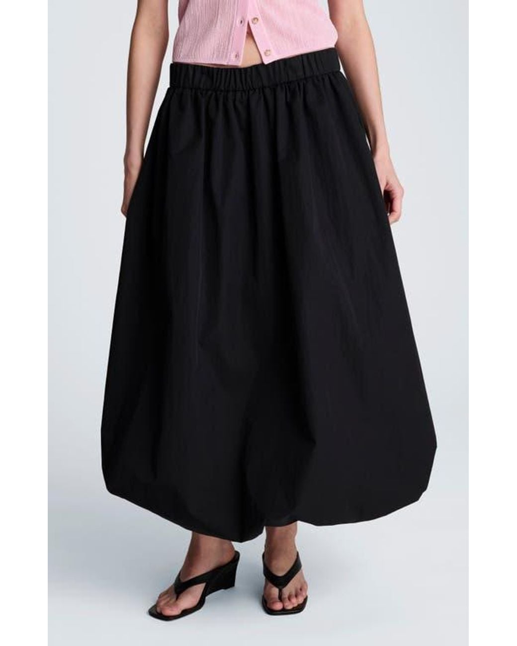 Kenneth Cole Black Bubble Midi Skirt