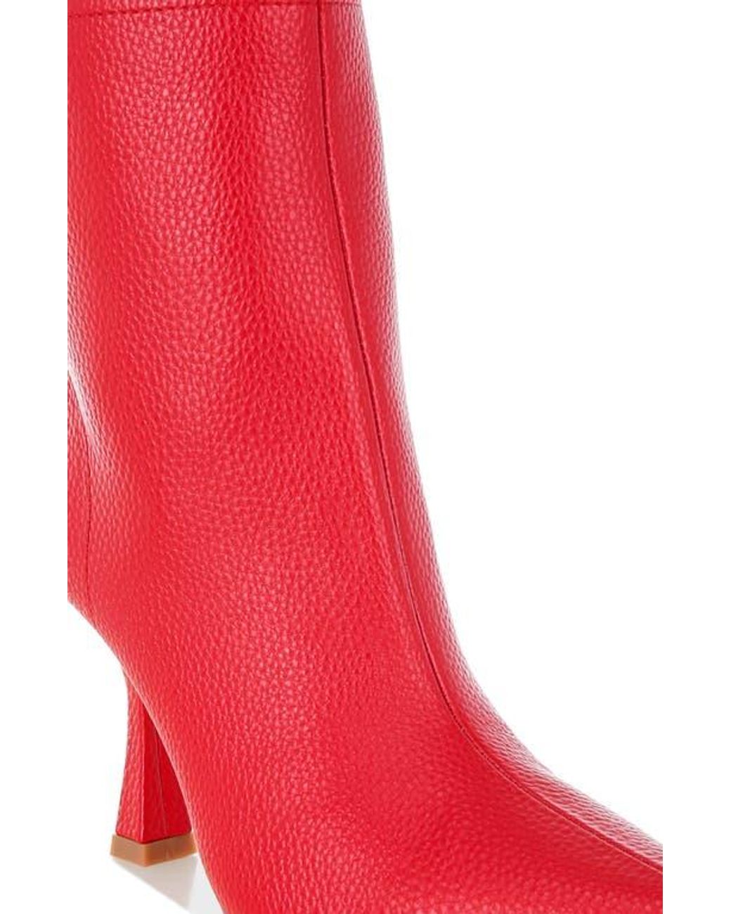 Rag & Co Red Farnak Pointed Toe Bootie