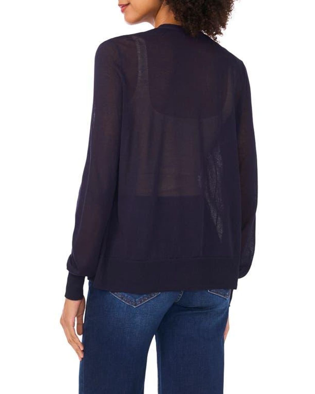 Vince Camuto Blue Tissue Knit Cardigan