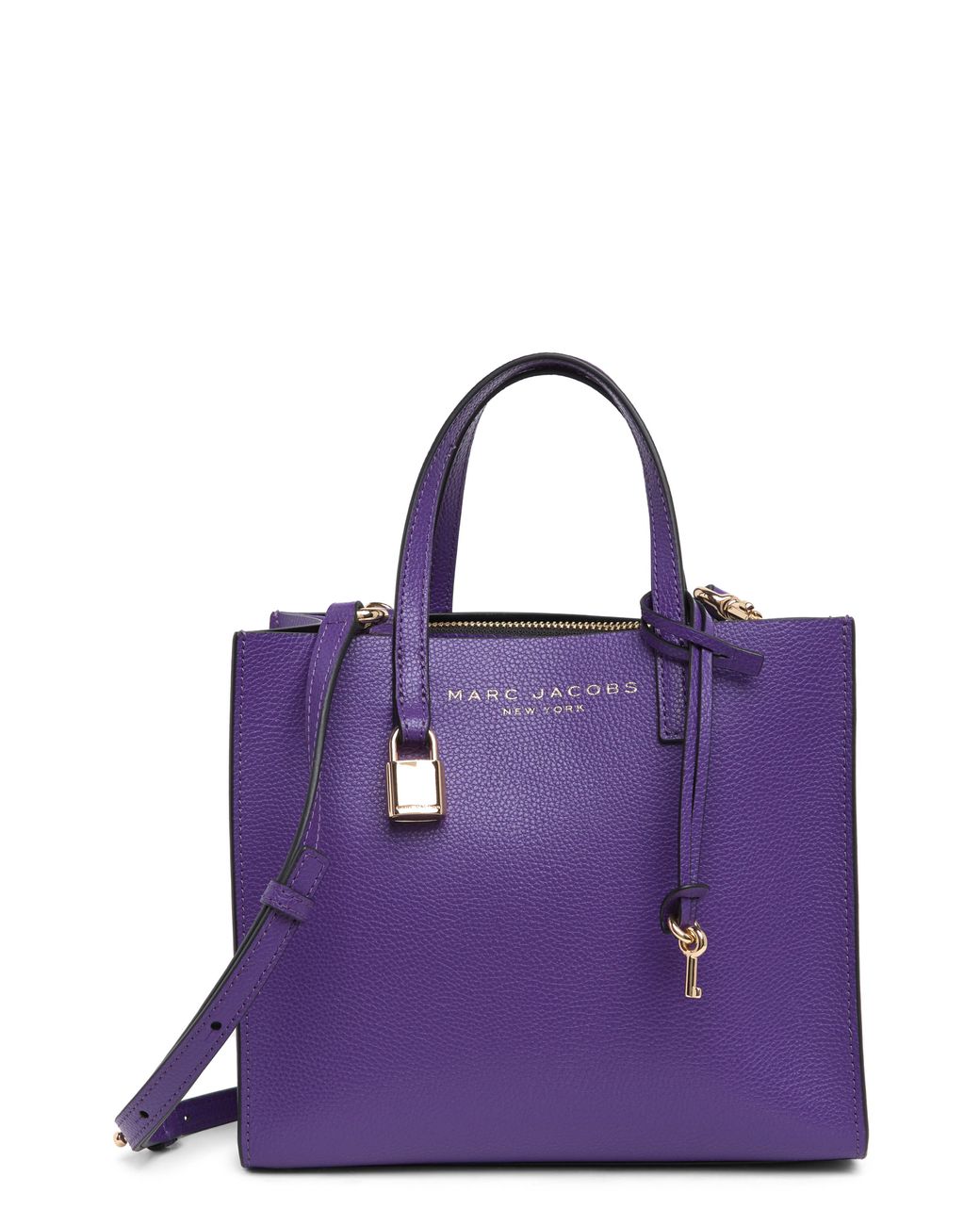 Marc Jacobs Mini Grind Coated Leather Tote in Purple Lyst