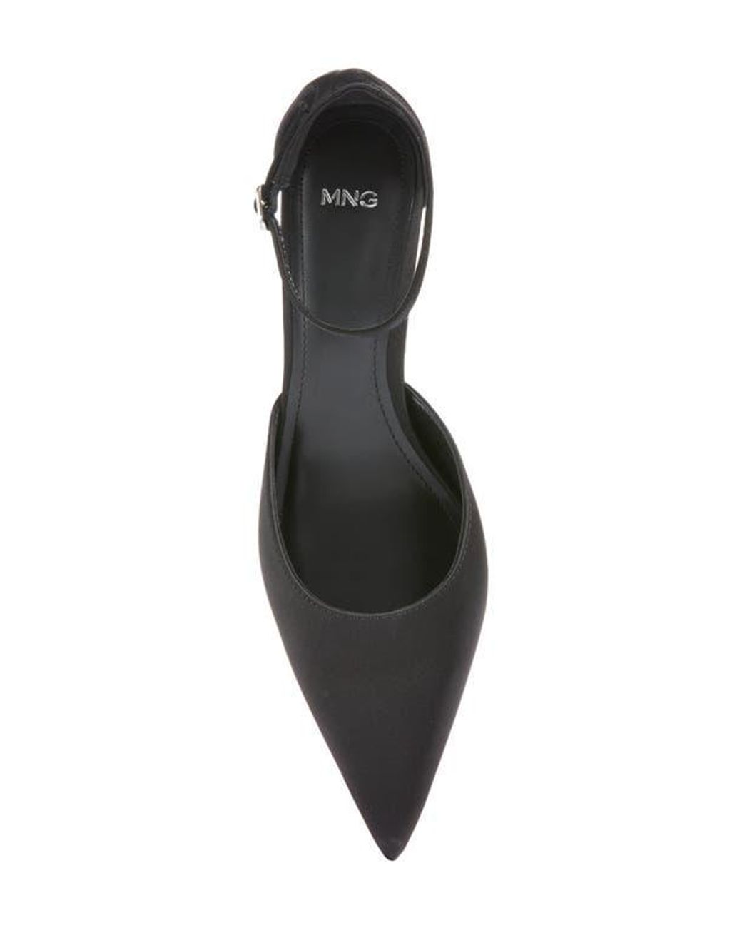 Mango Black Satin Court Pump
