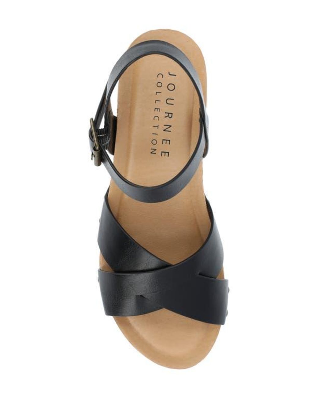 Journee Collection Black Platform Sandal