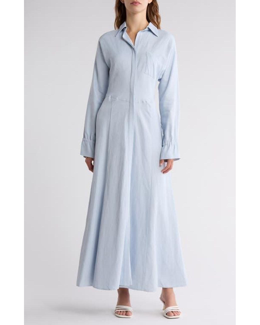 Twp Lazy Hazy Days Of Summer Long Sleeve Shirtdress in White | Lyst Twp Lazy Hazy Days Of Summer Long Sleeve Shirtdress in White | Lyst