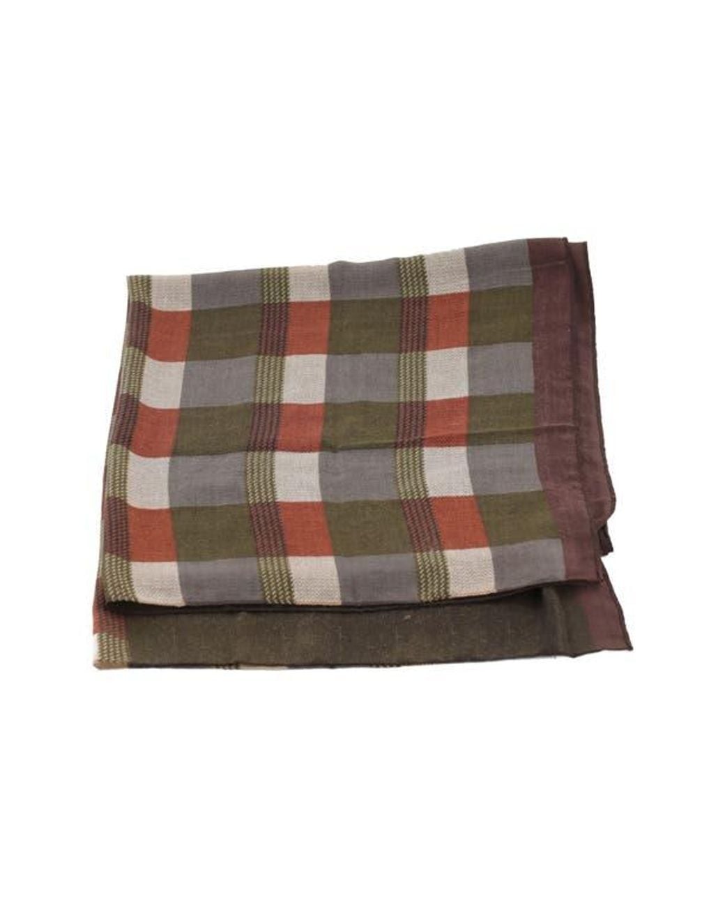 La Fiorentina Brown Checkered Print Lightweight Wrap