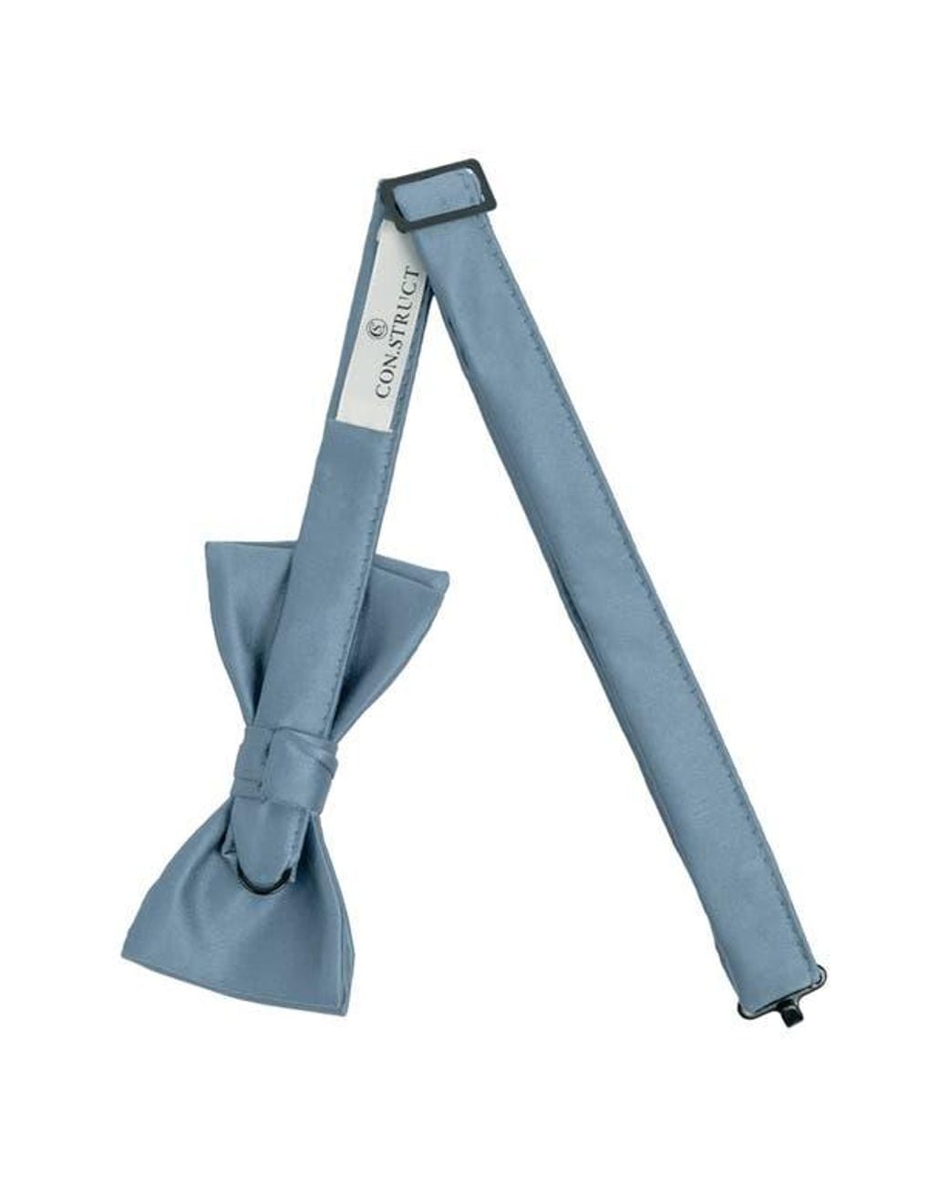 Con.struct Blue Solid Satin Pre-Tied Bow Tie for men